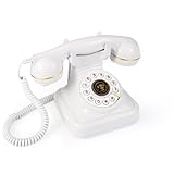 Audio Guest Book Wedding Phone, Audio Guest Book Record Customized Audio Messages Guest Book Alternatives Classic Retro Phone for Parties Birthdays Rentals Confessions Special Occasions (White)