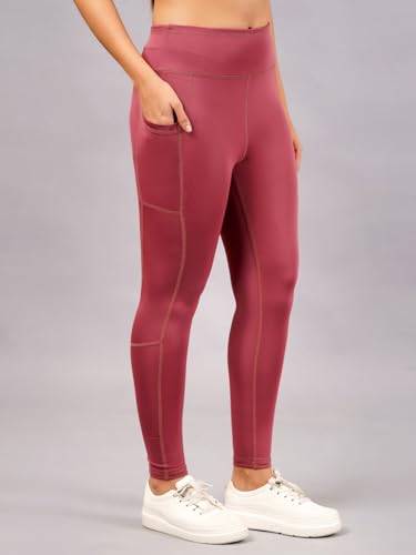 Image of NEVER LOSE Thick High Waist Yoga Pants with Pockets, Tummy Control Workout Running Yoga Leggings for Women