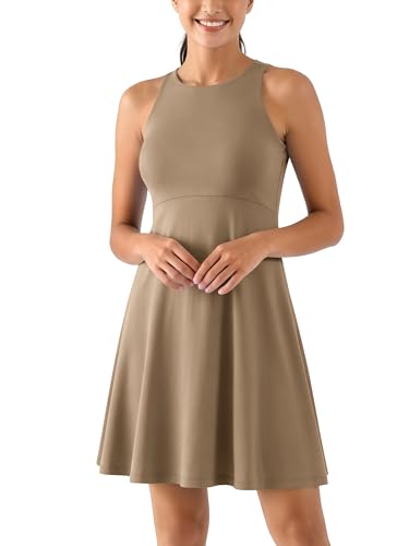 Image of ODODOS Casual Flare Tank Dress for Women Summer Sleeveless Sundress Mini Skater Dress