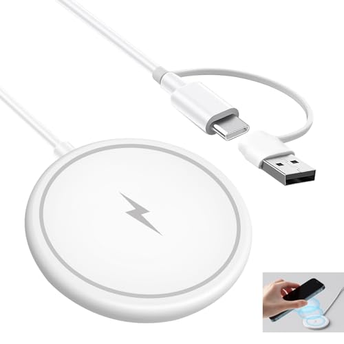 Mag-Safe Ladegerät iPhone Ladestation für iPhone 16/16e/16 Plus/16 Pro/16 Pro Max/15/14 13 12 Serie, AirPods 3/2, Wireless Charger 15W Magnetische Schnell Apple induktive mit Zwei Ladeanschlüssen