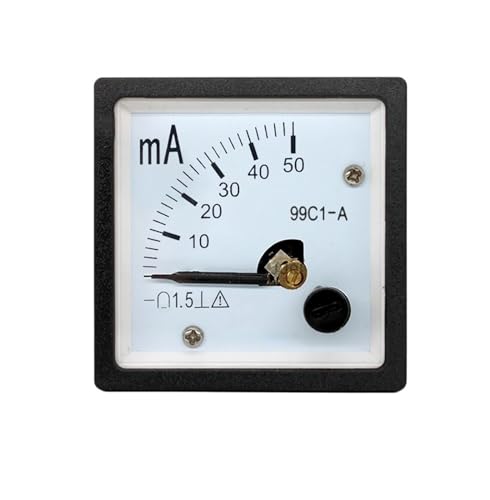 Ampèremètre DC 99C1-A de type pointeur avec panneau analogique 48x48mm plage 30mA