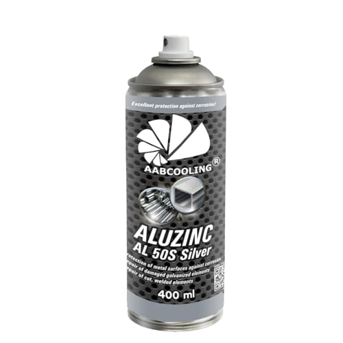 AABCOOLING Aluzinc AL 50S 400ml Zink Aluminium Spray Primer Grundierung, Korrosionsschutz, Zinkgrundspray, Rostschutzfarbe für alle Metalloberflächen, Grundierung für Autos, Tore, Zäune Gartenmöbel K4