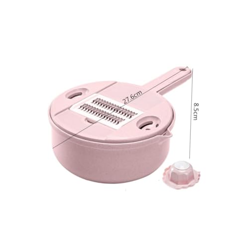 Rallador manual multifuncional para verduras y queso rosa miniatura 2