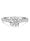 YL 1.5CT Moissanite Engagement Rings D Color VVS1 925 Sterling Silver Promise Rings Anniversary Wedding Ring for Women (SizeN)