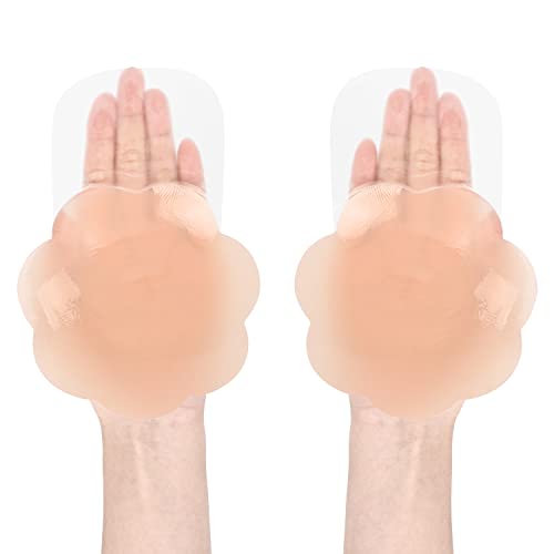 Ginmewrae Pasties Nipple Cover Breast Lift Tape Sticky Bra Silicone Adhesive Bra Nippleless Cover Breast Tape For Women Beige #TOP19
