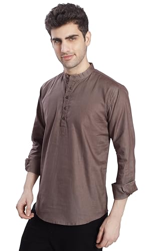 Image of DIVISIVE Men's Slim Fit Full Sleeves Cotton Short Kurta
