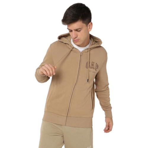 Image of Gap Men Regular Fit Logo Print Full Sleevesd Cotton Hoodie