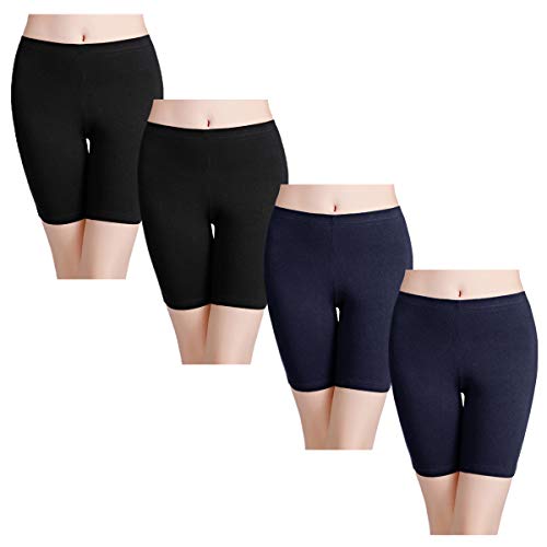 Image of wirarpa Women's Cotton Boy Shorts Underwear Anti Chafing Soft Biker Short Plus Boy Shorts Panties 4 Pack, Multicolor05-4 Pack