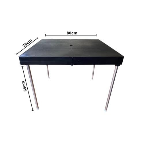 Mesa Vira Maleta Dobrável Churrasco Preta Camping Portátil Praia Pés De Alumínio Com Alça Retângular