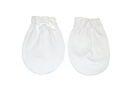 Soft White - 4 Pairs Cotton Newborn Baby/Infant No Scratch Mittens Gloves3