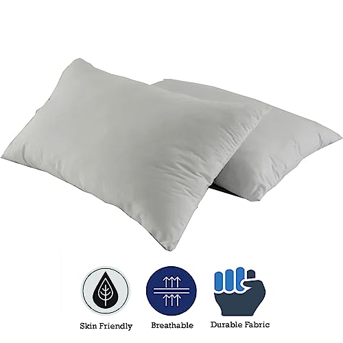 Image of Microfiber Pillow Set of 2 for Sleeping - 20x30 Inches, Light Grey