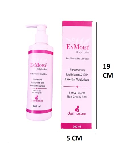 Image of Dermocare EnMoist Multivitamin Dry Skin Moisturiser Body Lotion, 200ml (Pack of 2)