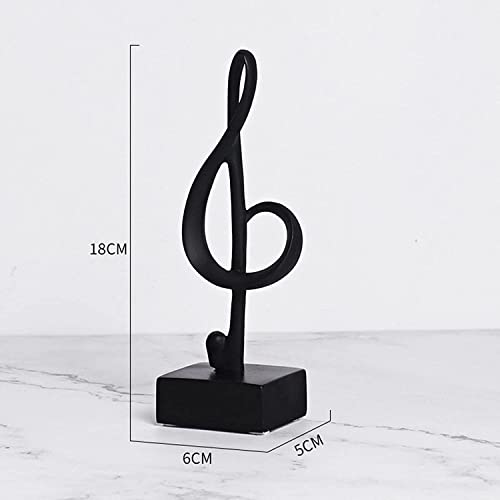 Figura Decorativa Nota Musical Resina Negra miniatura 3