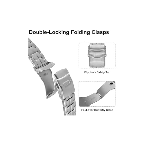 Bracelet de montre en acier 20mm interchangeable mailles - 3