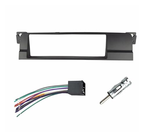 �ԗp�C���X�g�������g�p�l�� �ɓK������ 3�V���[�Y E46 1998-2005 �V���O��1DIN���W�I�t�F�C�V�A DVD�X�e���I�p�l�� �_�b�V���}�E���g�g����(Fascia with wiring)