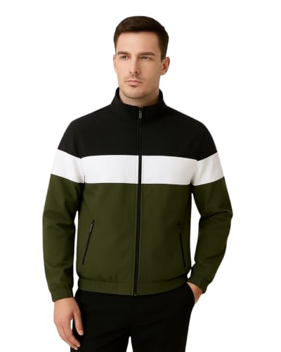 Image of Men's Lightweight Windcheater Zipper Jacket - Gym, Rider Winter Jacket for Men - Thin Wind Sheeter Zip-up Sports Jacket for Man