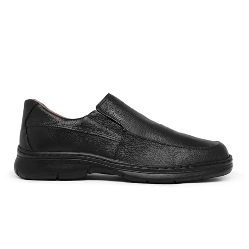 Sapato Ortopédico Conforto Masculino Social Antistress em Couro (Preto, BR, Adulto, Numérico, 40)