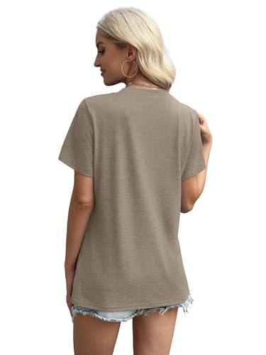 Image of XIEERDUO Womens Summer Tops 2026 Pleated Round Neck Short Sleeve Shirts Business Casual