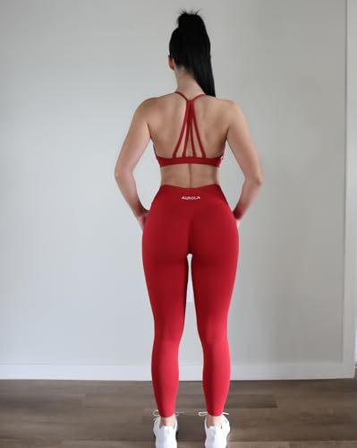 Image of AUROLA Influence Workout Leggings for Women, Seamless Compression Tummy Control Leggings Mid Rise Yoga Pants