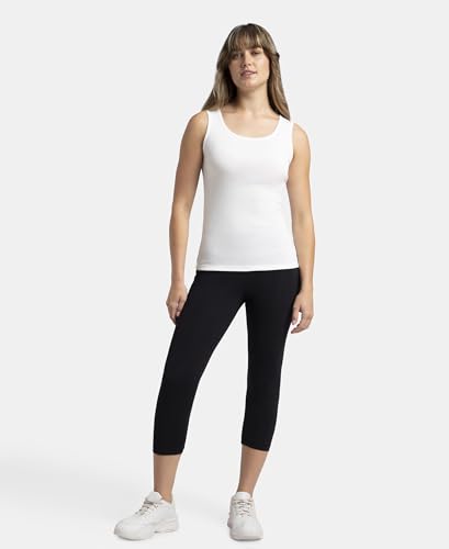 Image of Jockey A113 Women's Super Combed Cotton Rib Fabric Slim Fit Solid Tank Top