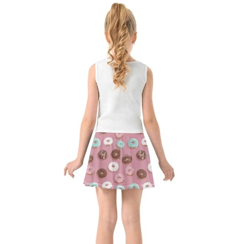 Girls Athletic Skirt 3-12 Years High Waist Tennis Skirts Doughnuts for Kids Golf Running Dance Skort4