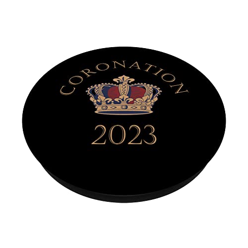 King Charles Coronation 2023 PopSockets Swappable PopGrip, Black - Image 2