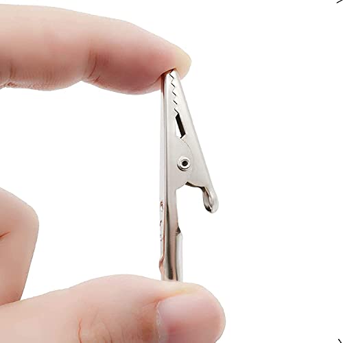 Threebulls 20Pcs 2" / 51Mm Metal Alligator Clip Spring Clamps Test Line Crocodile Clip Silver Tone Alligator Clips Nickel Plated Crocodile Clamps #TOP4