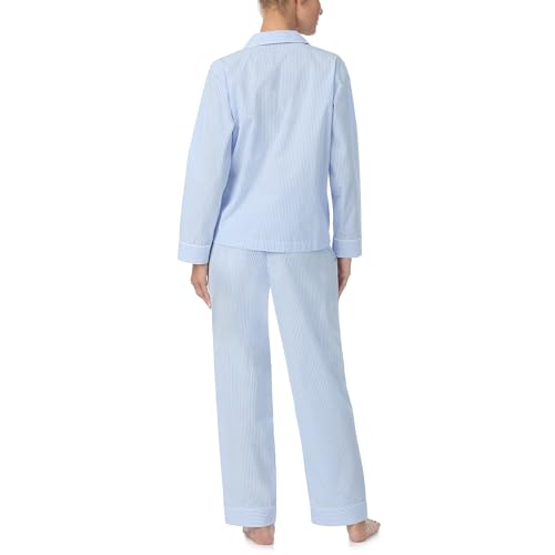 LAUREN Ralph Lauren womens Cotton Woven Long Sleeve Notch Collar Pj Set2