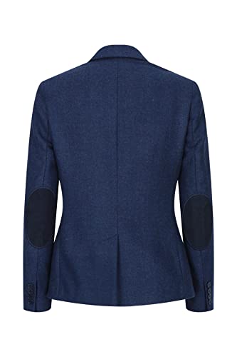 Womens Tweed Herringbone Trouser Navy Blue 1920s Vintage Classic Gatsby Blinders4