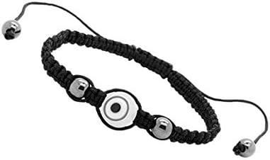 Evil Eye Good Luck Bracelet Glass Colors Adjustable Size Nylon Cord