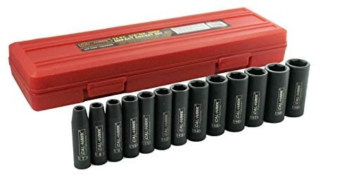 Cal-HawkAISDCVB133M 3/8" Dr. 6 POINT Metric Deep Impact Socket Set | 13 Piece | Chrome Vanadium Steel | Metric Size Sockets