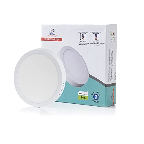 Image of D'Mak 8 Watt Round LED Surface Panel Light Warm White (Pack of 10)
