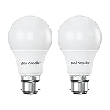 paul russells LED GLS Light Bayonet Cap BC, 60w Equivalent, 8watt 806LM LED Bulbs, 2700K Warm White Lamp, Classic Frosted A60 Standard B22 Energy Saving Non-Dimmable Large Globe Lightbulbs, 2 Pack - Image 1