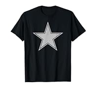 Star graphic t-shirt design. Lightly distressed silver style. Lightweight, Classic fit, Double-needle sleeve and bottom hem