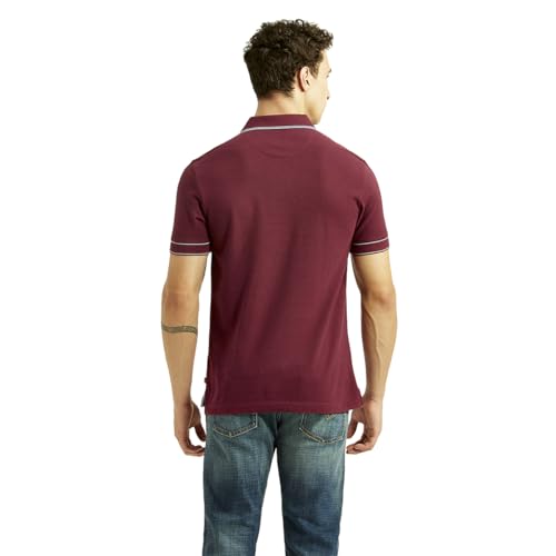 Image of Levi's Men's Brand Logo Maroon Slim Fit Polo T-Shirt