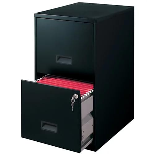 Spadeaces Vertical File Storage Cabinet With Lock And 2 Drawers, Black Steel Filing Cabinet For Office/Home #TOP1