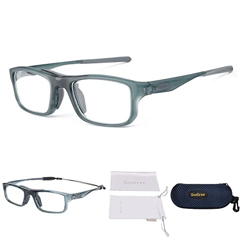 Sports Goggles Glasses Football Soccer Safety Glasses Goggles Adjustable Strap Interchangeable Temples for Men Youth