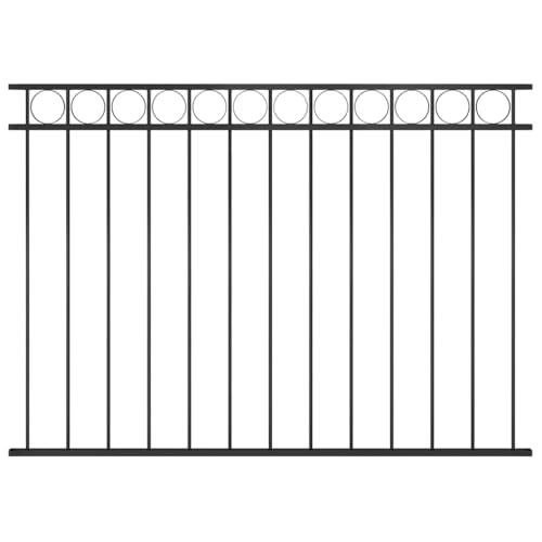 Image of vidaXL Fence Panel Assen Steel 1.7x1.2 m Black