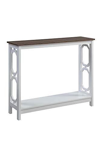 Convenience Concepts Omega Console Table, Driftwood Top / White Frame