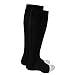 Truform 15-20 mmHg Compression Stockings for Men and Women, Knee High Length, Open Toe, Black, Large