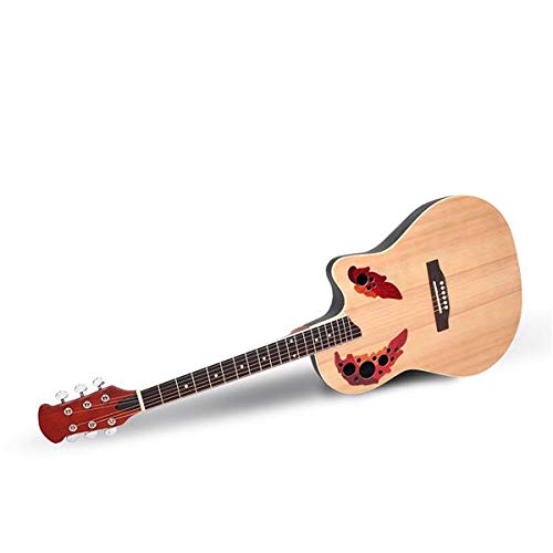 Guitars 41 Inch Cutawary Round Back Acoustic Guitar Spruce Top Grape Hole Burlywood #TOP7