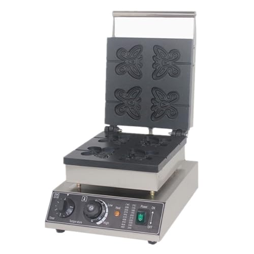 Image of LPLYAA Waffle Maker Commercial Belgian Square Waffle Maker Butterfly Machine Stainless Steel Non-Stick Coating Temperature and Time Control for Breakfast or Lunch at Home 1550W