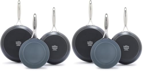 Image of GreenPan Valencia Pro 3 Piece (8 inch, 9.5 inch & 11 inch) Ceramic Nonstick Skillet Set (Pack of 2)