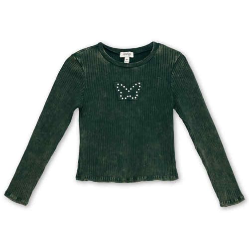 Speechless Girls' Long Sleeve Chunky Rib Jersey Top