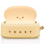 TOOGE Desk Decor Cute Toast Lamp Small Desk Lamp Night Light for Kids Rechargeable with Smile Face Kawaii Decor for Bedroom, Table, Bedside, Desk Gifts for Kids and Adults