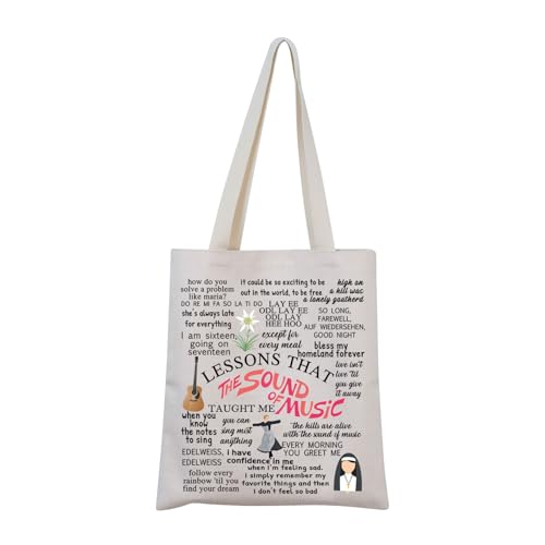 Sound of Music Broadway Musical Encouragement Quote Tote Bag Sound of Music Musical Lover Gift Sound of Music Merchandise (Sound of Tote)