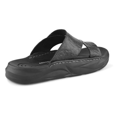 Image of Centrino Men's Slide Sandals | Stylish Adjustable Velcro Strap Sandal with Grip Insole | Casual Summer Footwear | Comfortable Casual Footwear for Office, Travel & Walking (9577)