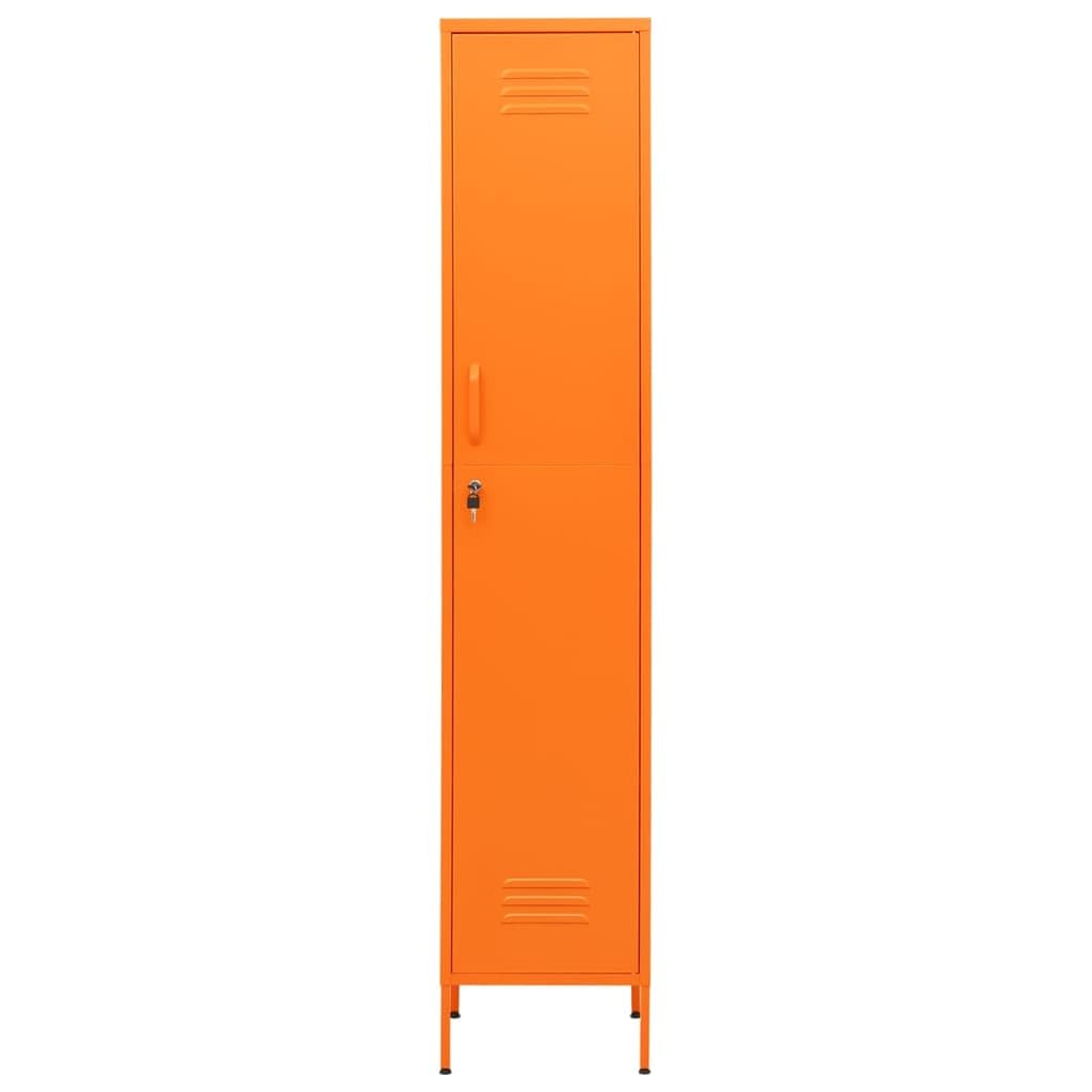 vidaXL Schließfachschrank Stahlschrank 35x46x180cm Orange Stahl