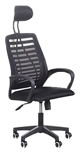 OZBME Sillón ergonómico con Respaldo Alto, Silla de Escritorio para computadora, Tela de Red, Giratorio, para Trabajo, Juego (Color: Negro)