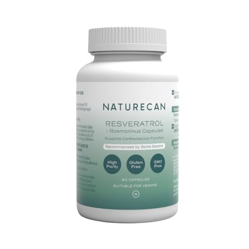 Naturecan Resvératrol et Romarin – 500 mg – 60 gélules – Complément alimentaire – Fabriqué en Europe